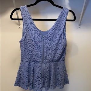 Knit peplum lace tank